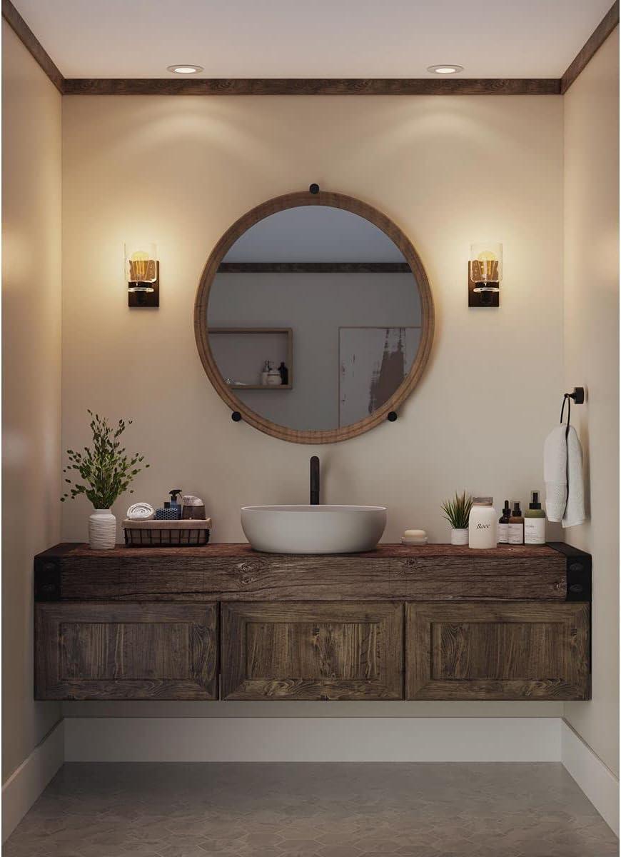 Progress Lighting Calhoun 1-Light Bath & Vanity, Steel, Antique Bronze, Clear Glass Shade