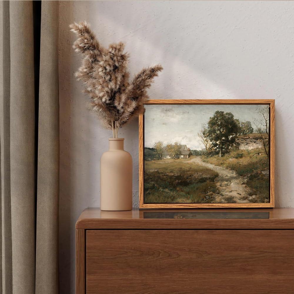 Vintage Landscape Canvas Print with Natural Wood Frame, 8x10