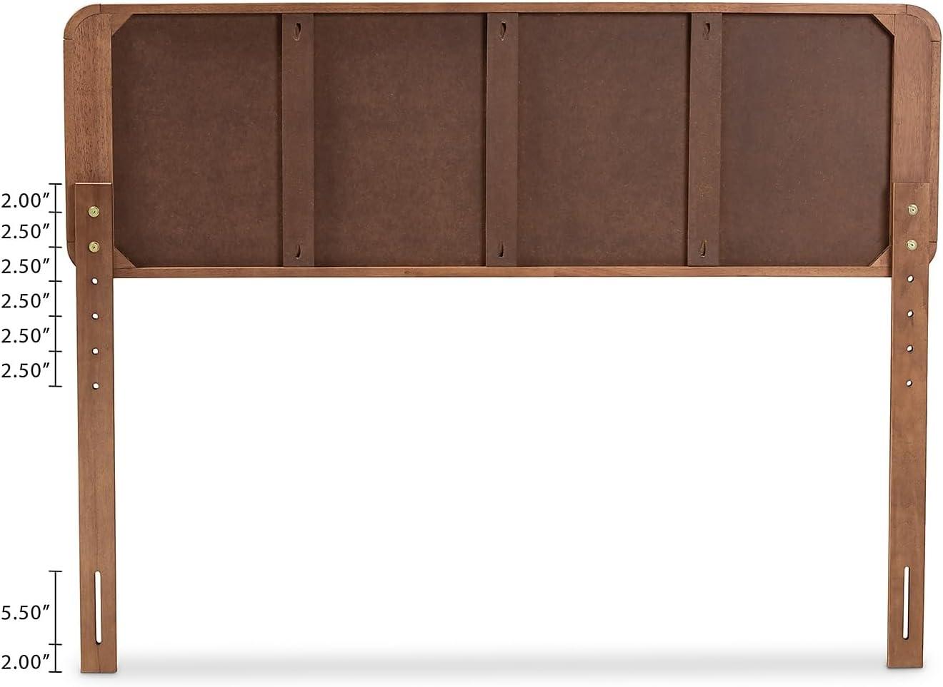 Baxton Studio Queen Seren Walnut Finished Wood Headboard Brown: Rubberwood Frame, No Box Spring Needed