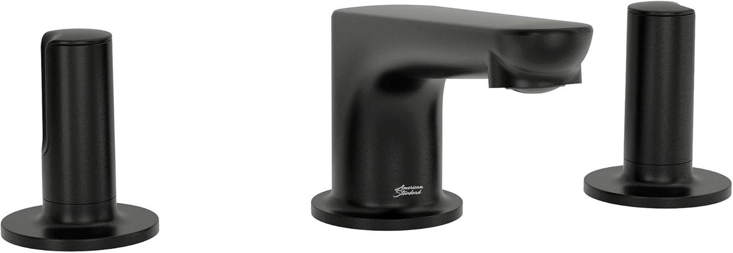 Matte Black Modern Widespread Low-Spout Bathroom Faucet