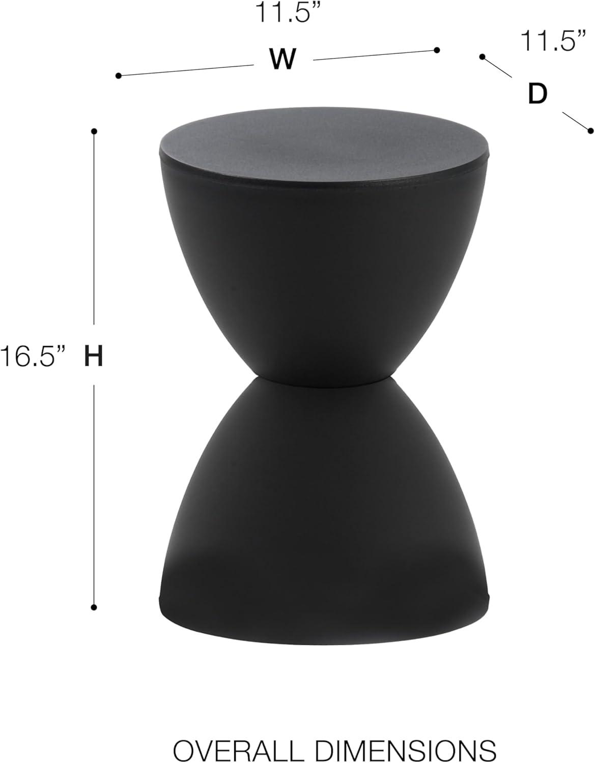 Sallie Black Weather-Resistant Plastic Indoor/Outdoor Stool