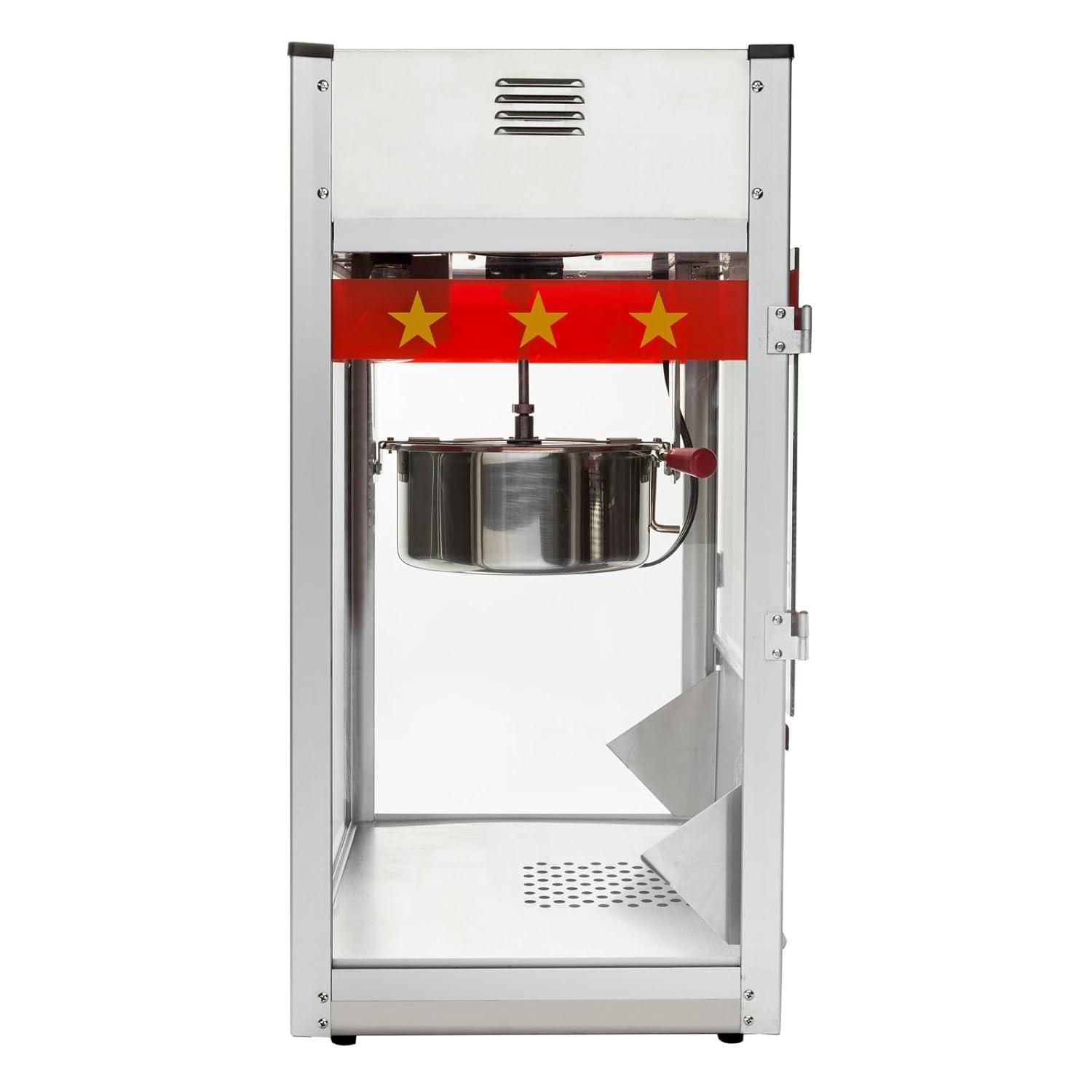 Olde Midway Commercial Popcorn Machine, Bar Style Popper with 12 Ounce Kettle, Black