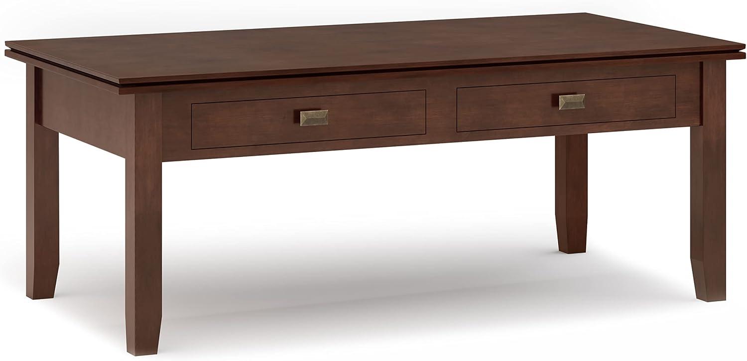 Simpli Home Artisan 46 in W Contemporary Lift Top Coffee Table in Russet Brown