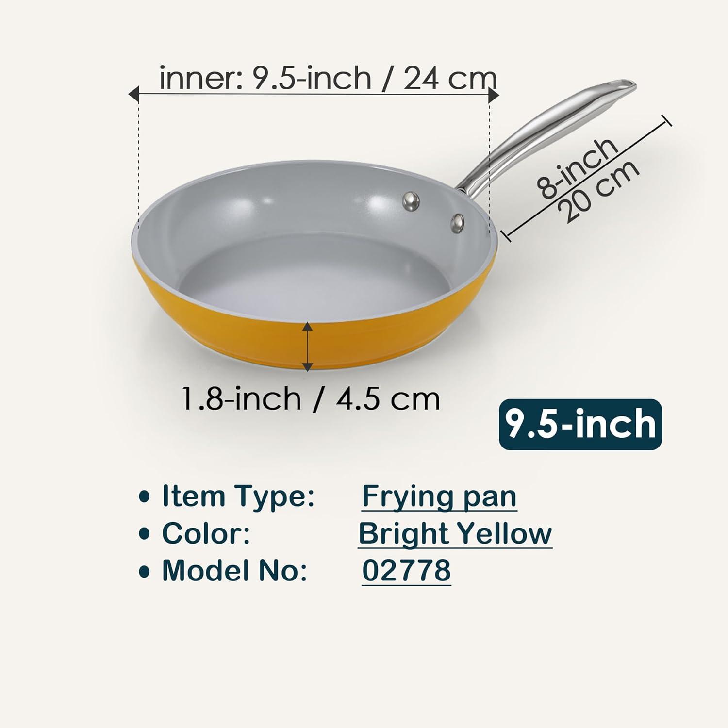 Cook N Home Cook N Home 9.5-inch Non Stick Frying Pan Skillet Hard Anodized Healthy Ceramic Nonstick Cookware