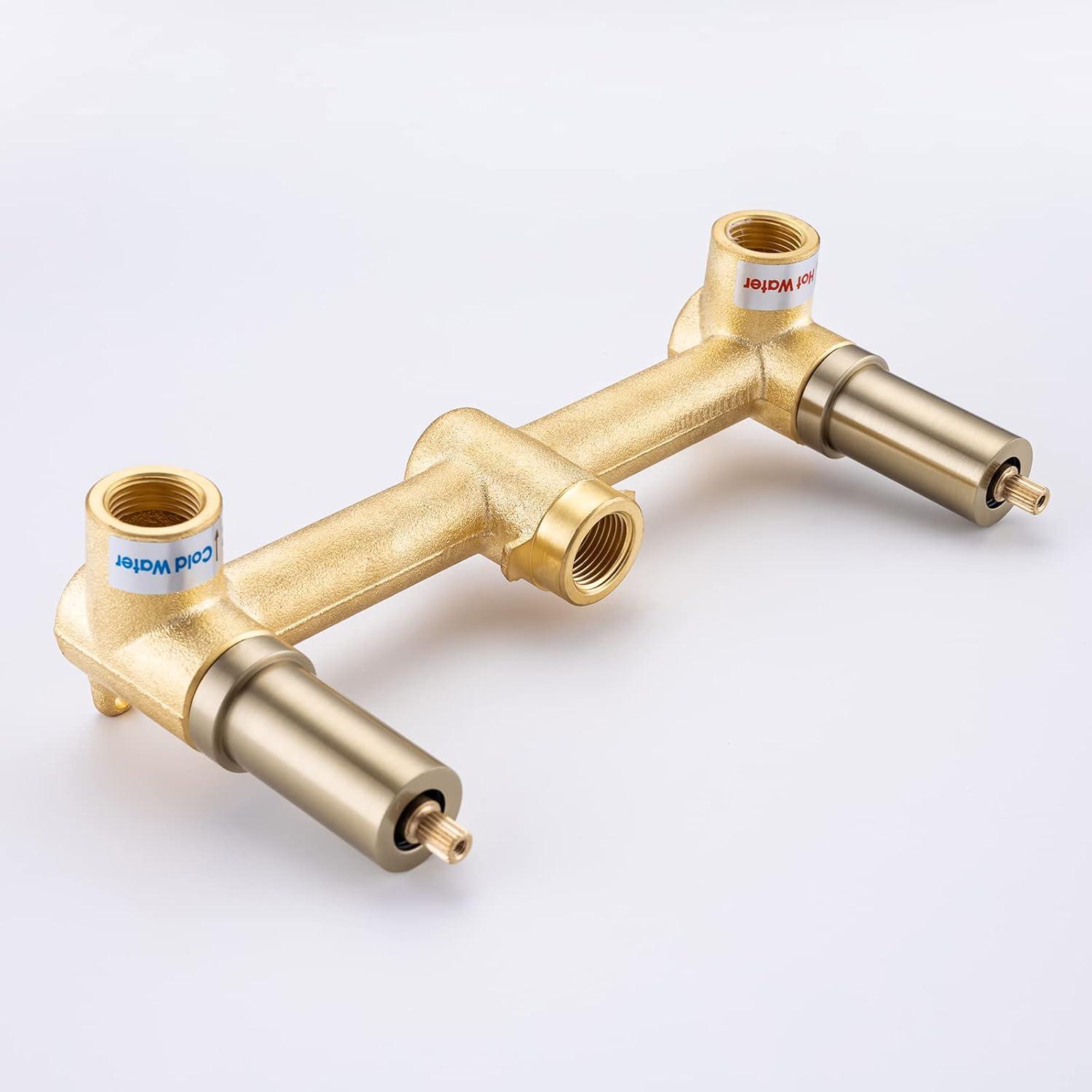 10.08" Widespread Bathroom Faucet 3 Hole, 2-handle Bathroom Sink Faucet with Drain Assembly