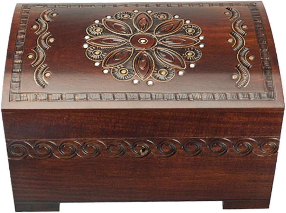 Handcrafted Polish Wooden Jewelry Box with Floral Inlays