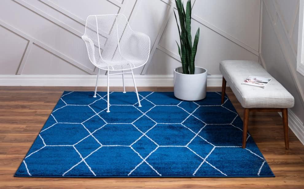 Unique Loom Trellis Frieze Geometric Trellis Indoor Woven Area Rug