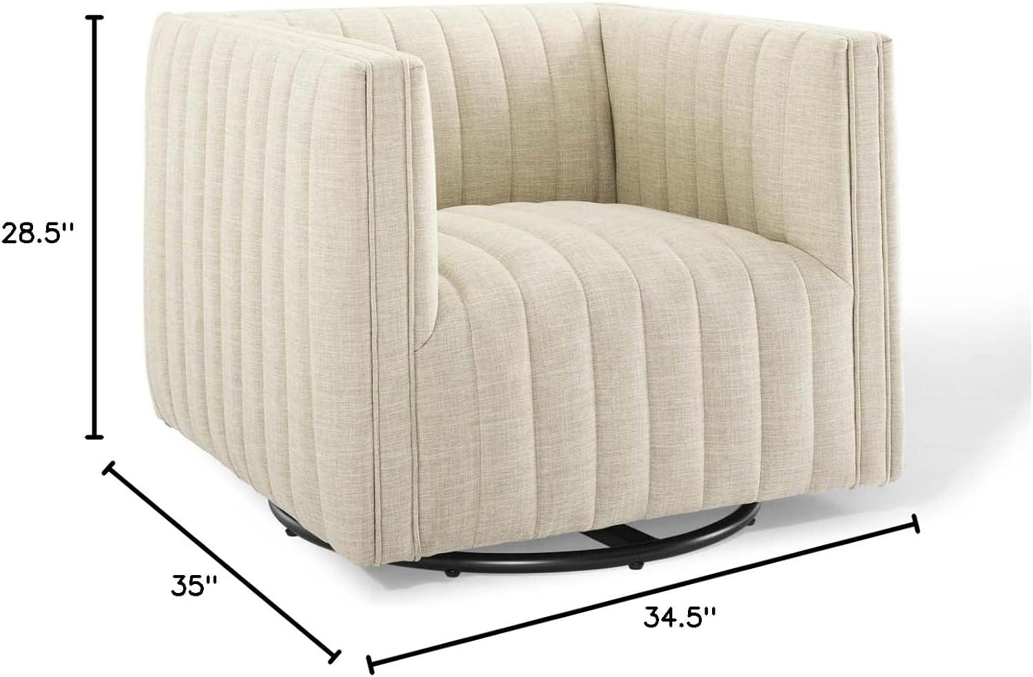 Modway Conjure Channel Tufted Performance Velvet Swivel Armchair