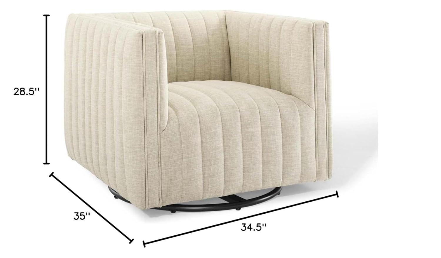Modway Conjure Channel Tufted Performance Velvet Swivel Armchair