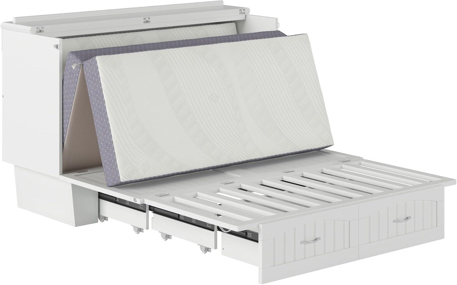 Queen Nantucket Murphy Bed Chest USB Turbo Charger White - AFI