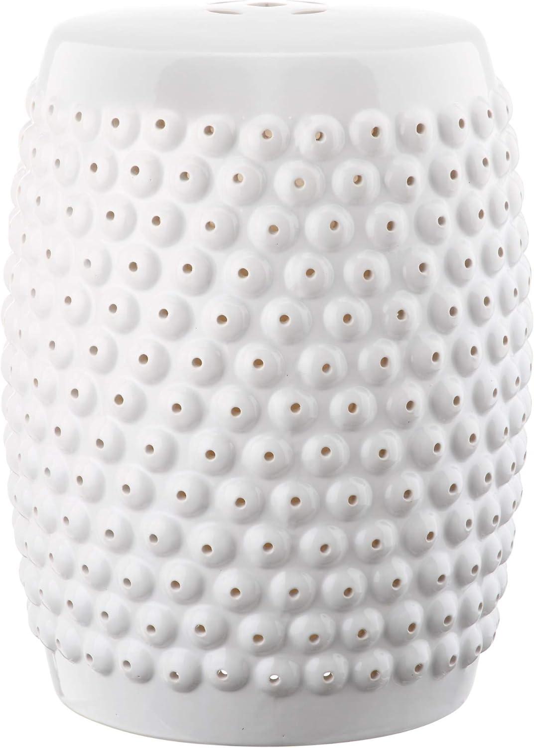 Stella Nailhead Garden Stool - Indoor/Outdoor - ACS4530 - White - Safavieh