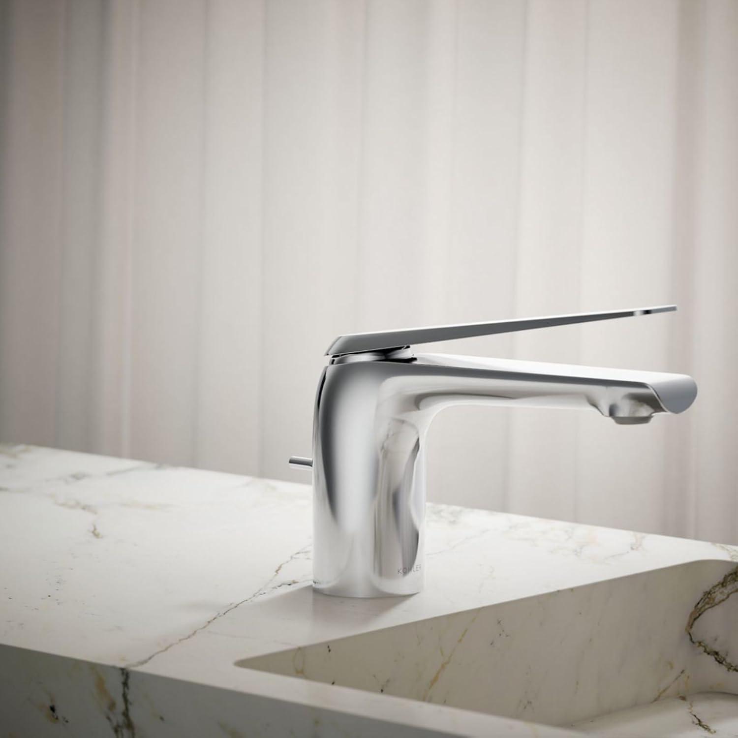 Polished Chrome Single-Handle Bathroom Sink Faucet