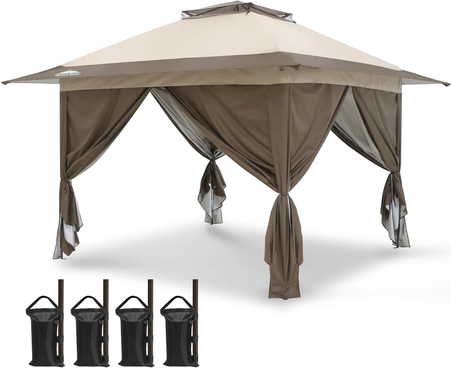 EAGLE PEAK Pop up Patio Gazebo 13 Ft. W x 13 Ft. D Metal Patio