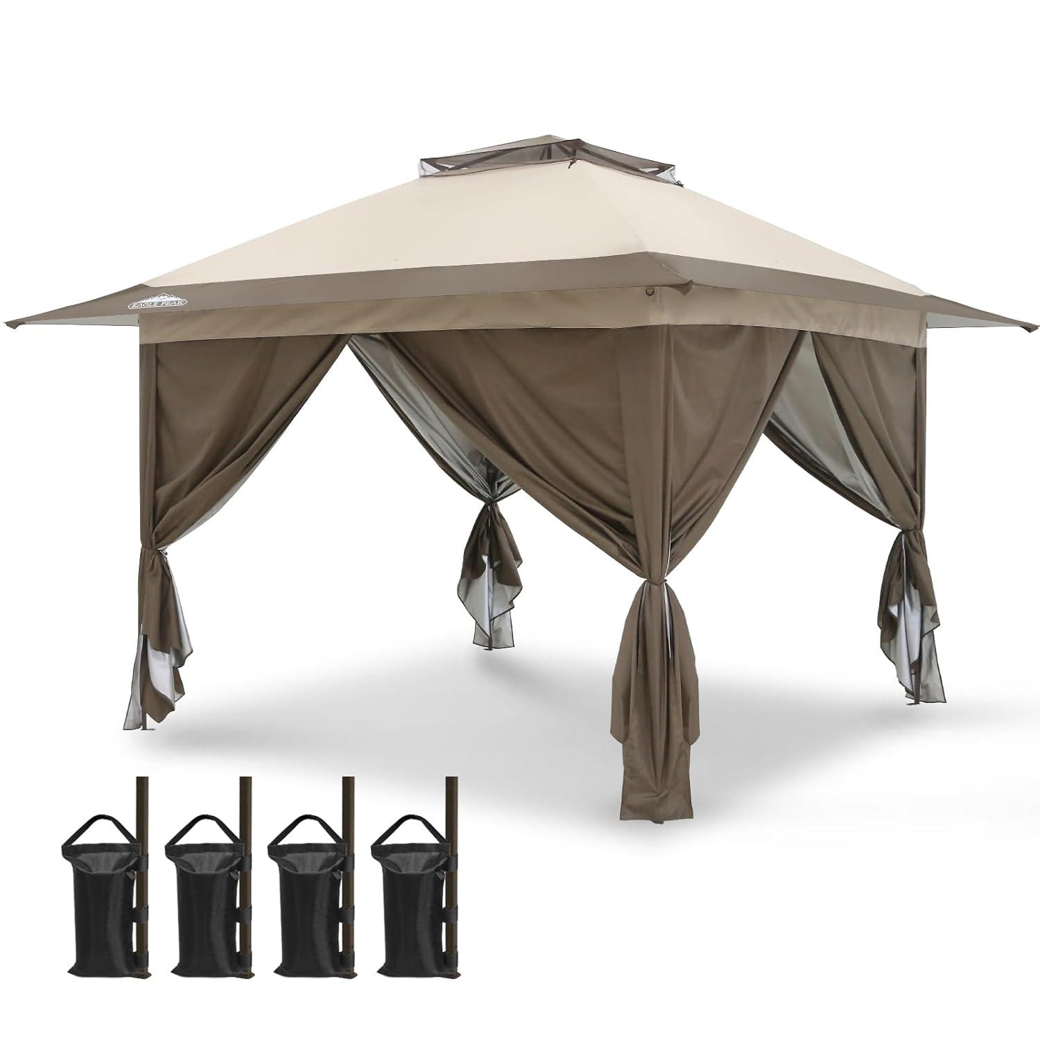 EAGLE PEAK Pop up Patio Gazebo 13 Ft. W x 13 Ft. D Metal Patio