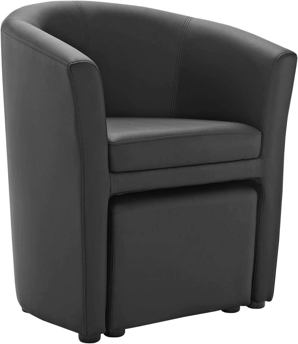 Modway Divulge Modern Leatherette Armchair and Ottoman