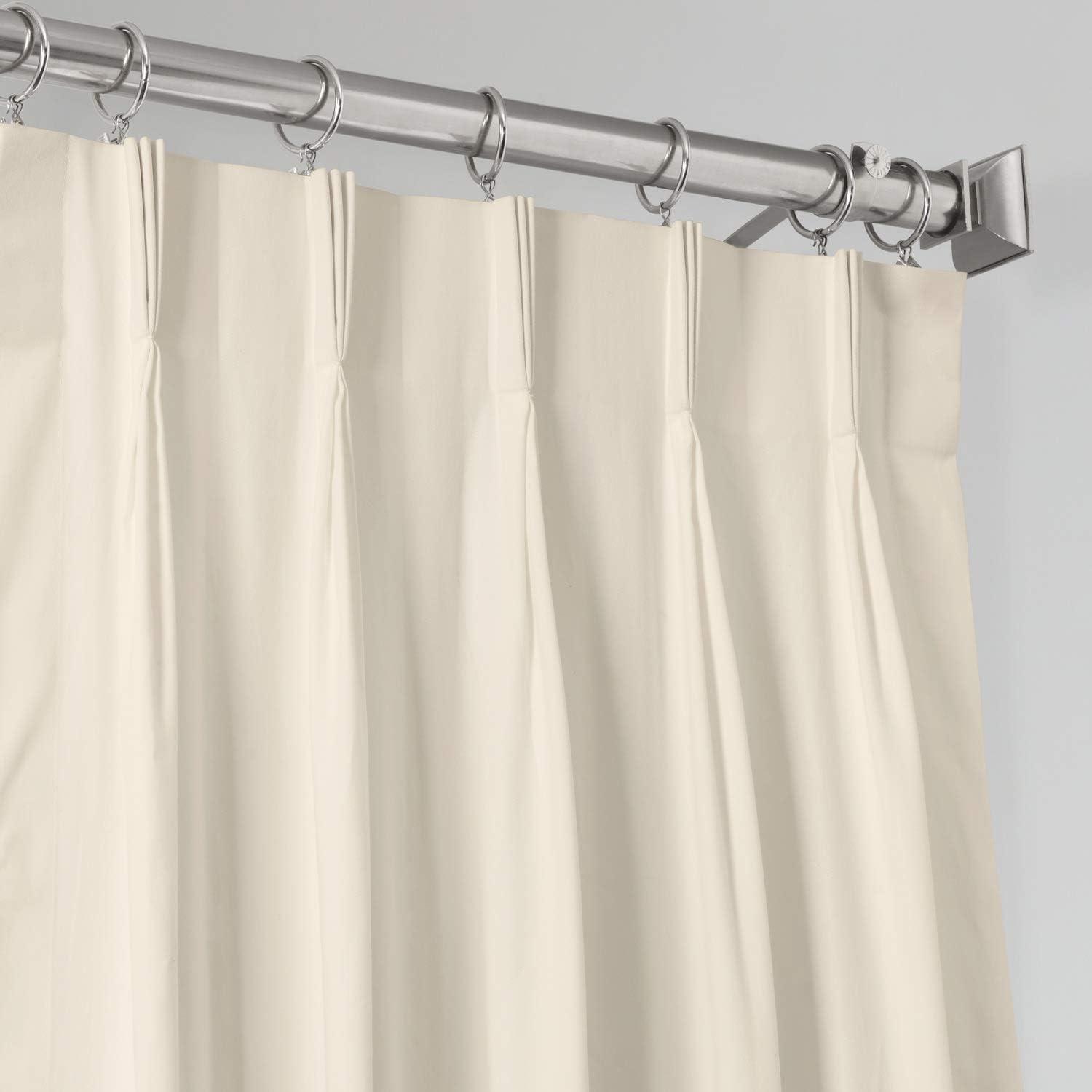 Fresh Popcorn Off-White Cotton Pleated Sheer Curtain Panel