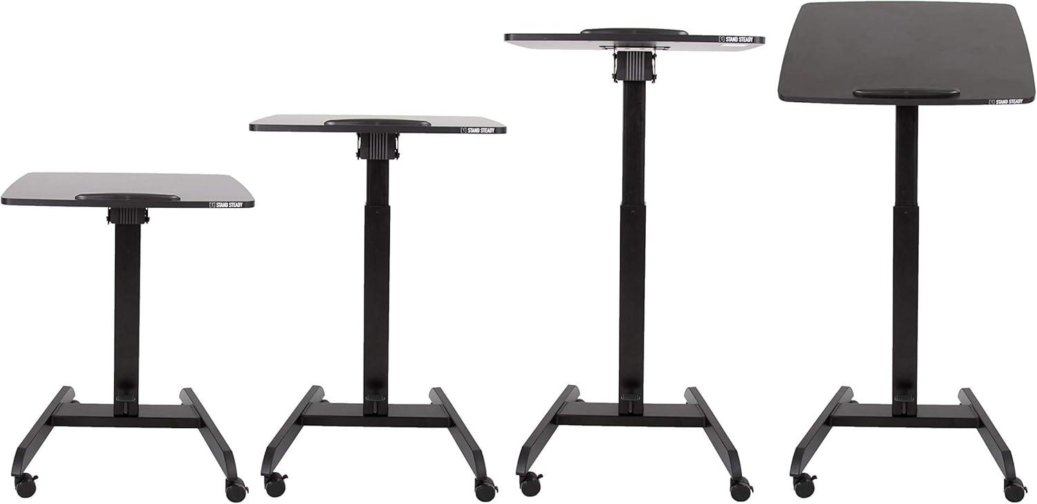 Cruizer 360 Tilting Mobile Podium with Pneumatic Height Adjustments – Black – Stand Steady