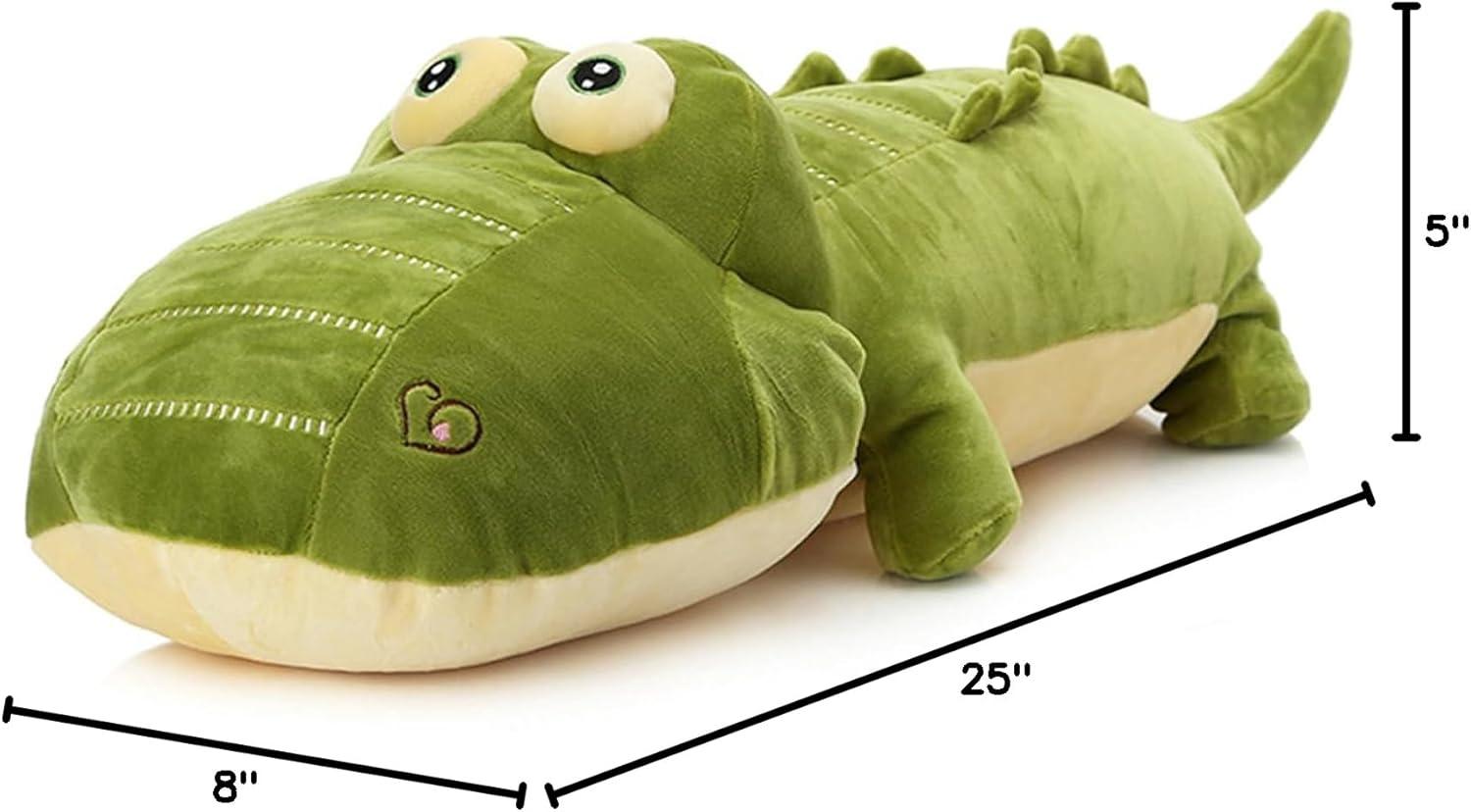 Crocodile Big Hugging Pillow, Soft Alligator Plush Stuffed Animal Toy Gifts for Kids, Birthday, Christmas 25.6"