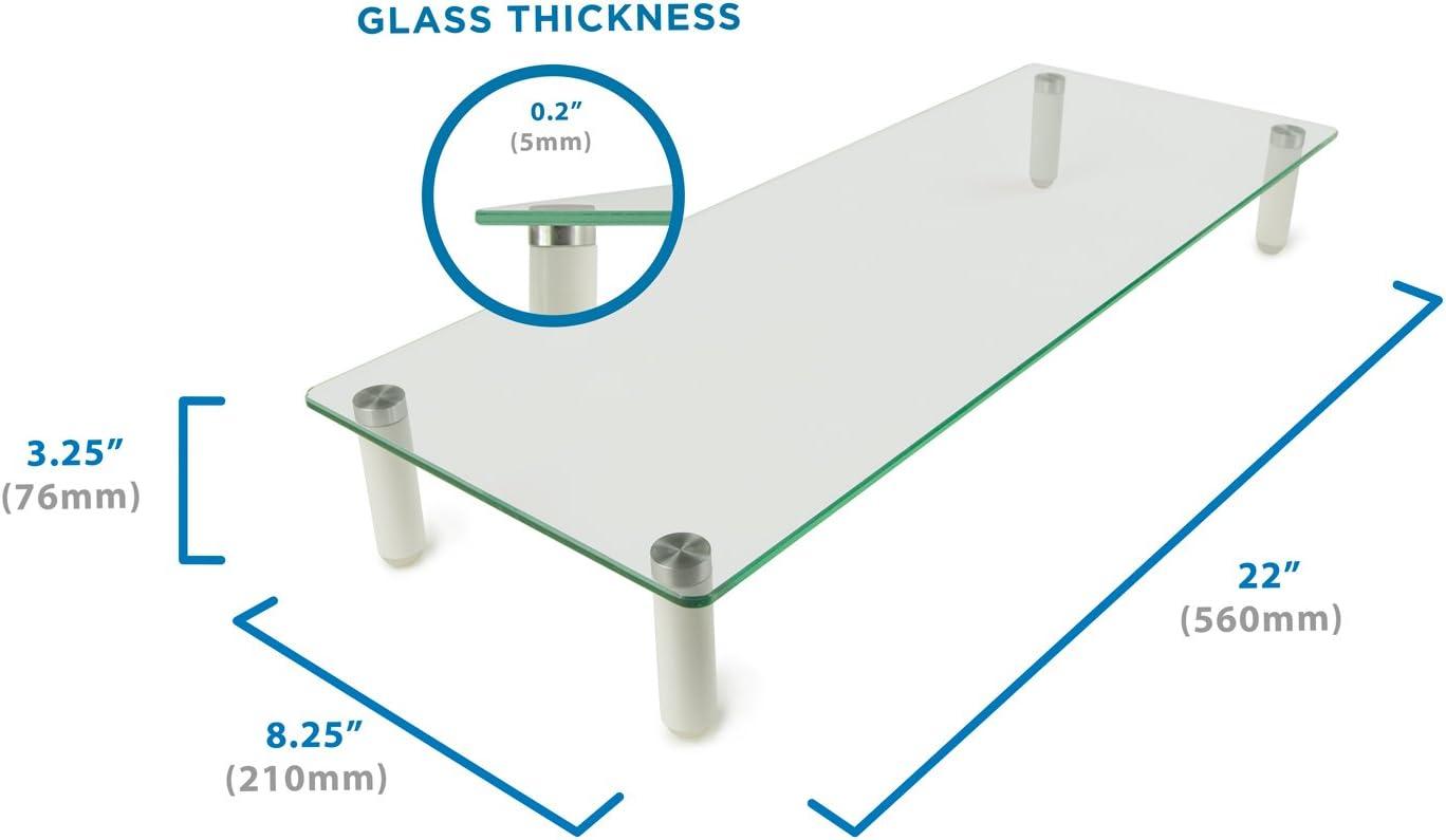 Mount-it Mount-It! Glass Desktop Monitor Stand Riser, 22 Inches Wide Clear Tempered Glass Hold Up to 44 Lbs.