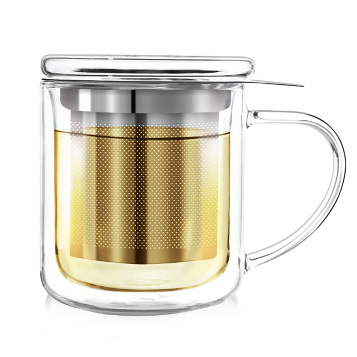 Teabloom Solista Single-Serve Tea Maker - Glass Mug with Infuser and Lid