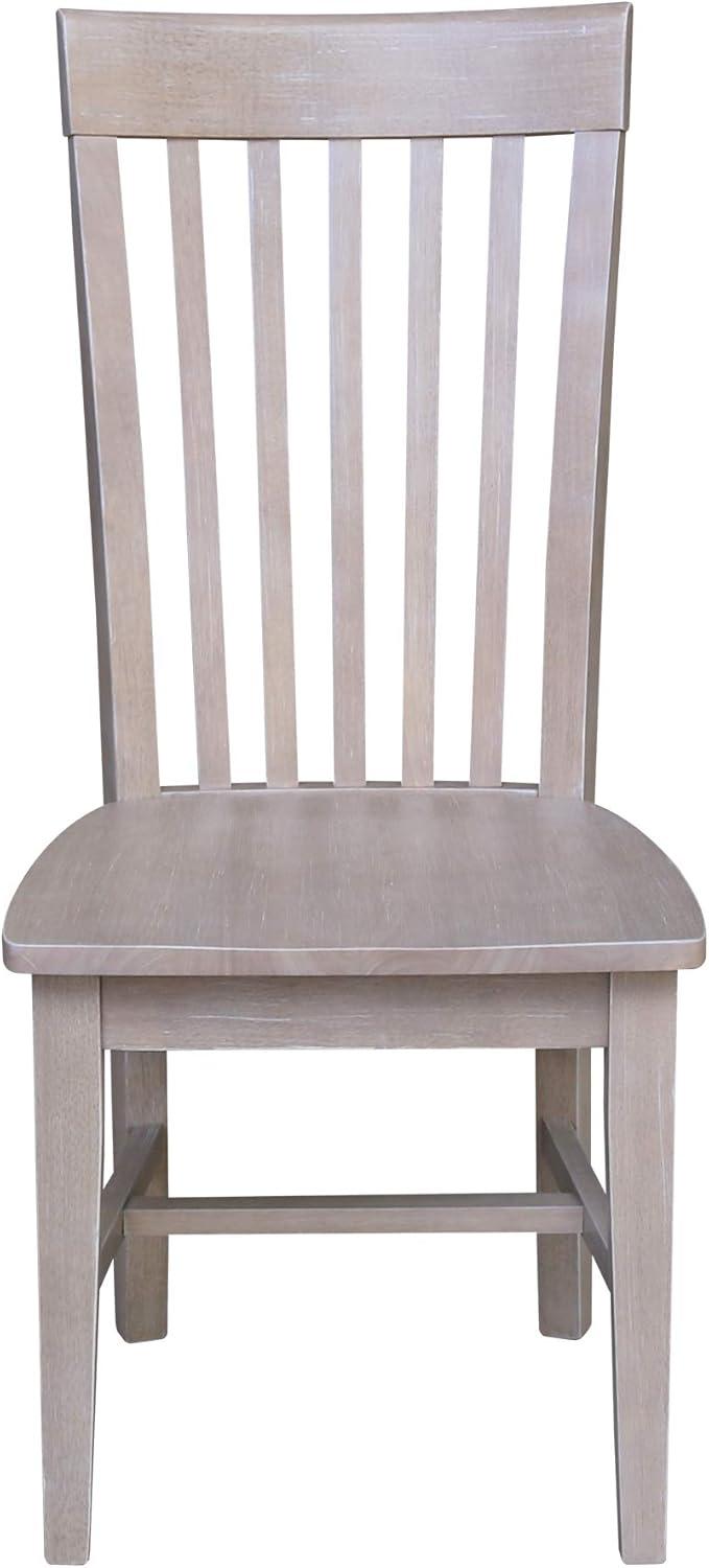 Eco-Friendly Solid Parawood High Slat Side Chair in Washed Gray Taupe