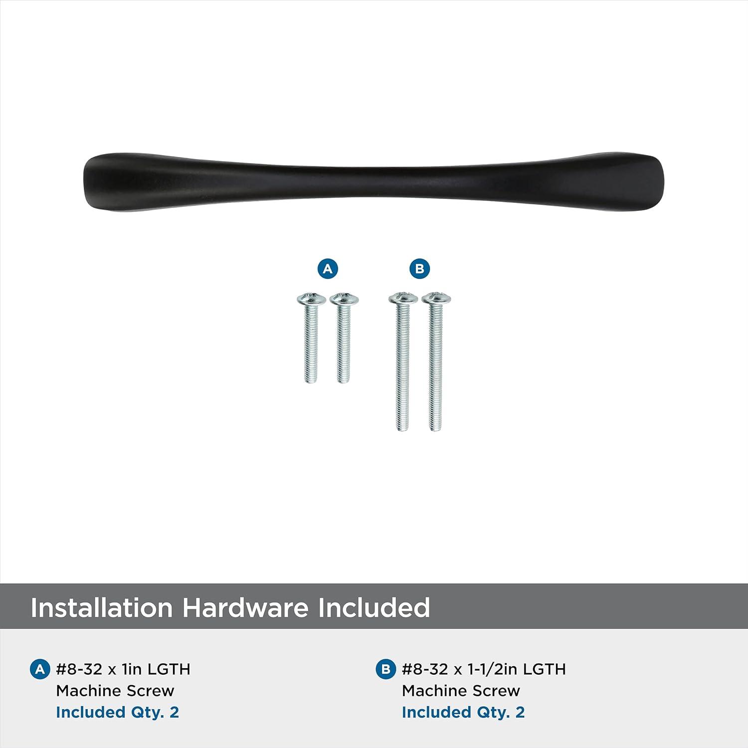 Matte Black 3-3/4 Inch Center-to-Center Cabinet Pull