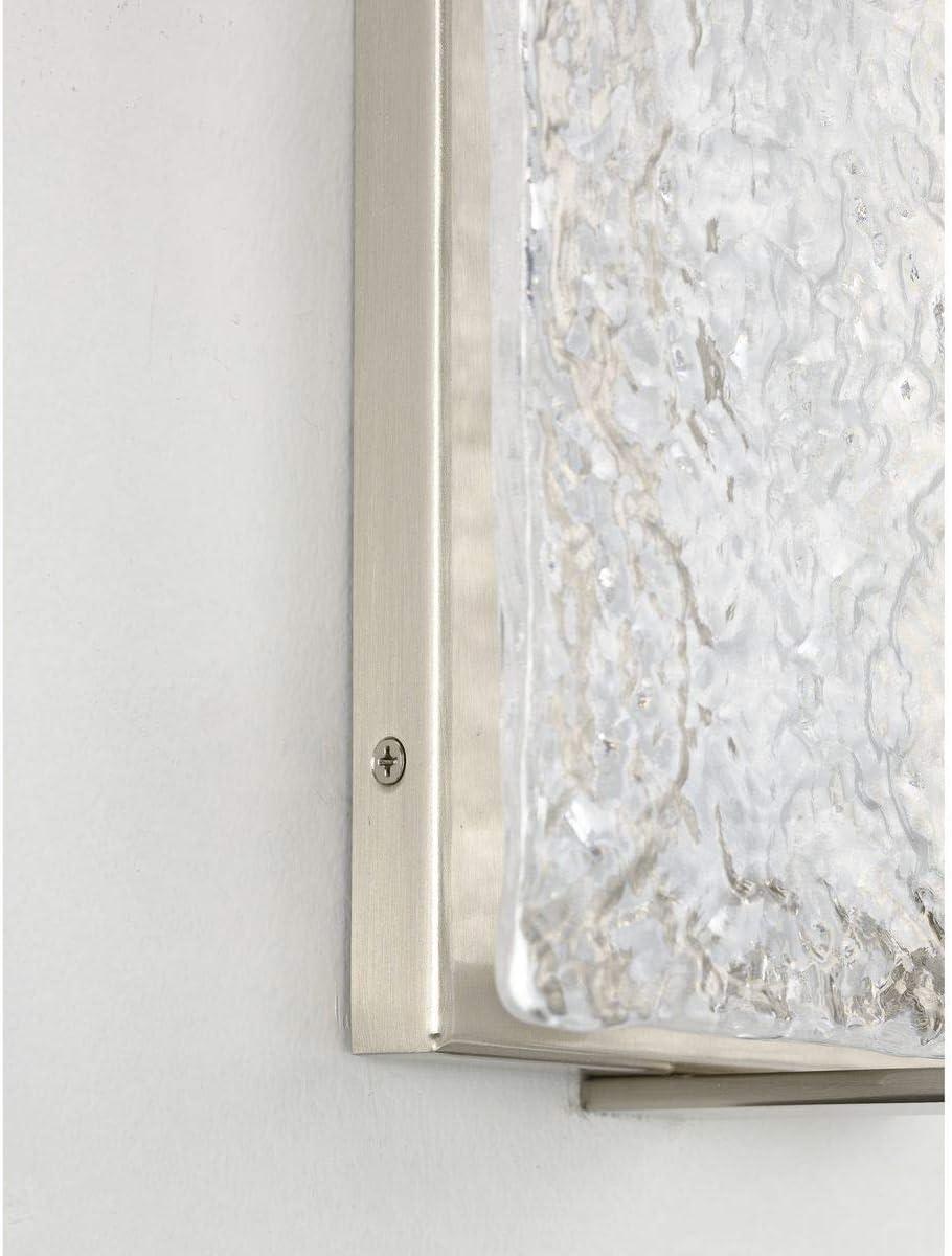 LED Stone Glass Sconce Collection Brushed Nickel ADA Wall Sconce