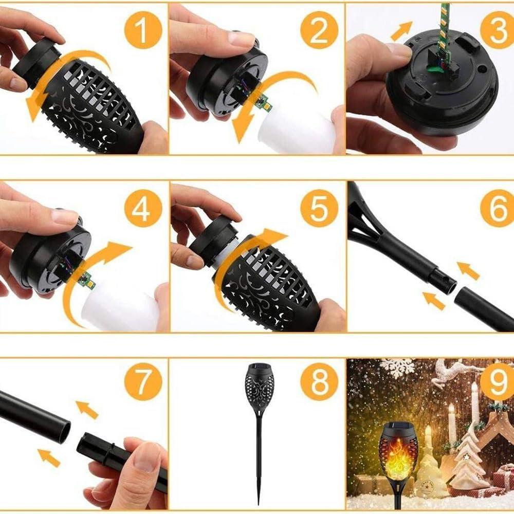 4 Pack Solar Lights Outdoor, Solar Torch Lights Outdoor Flickering Flame for Outdoor Decorations, Waterproof Garden Light Solar Powered , Torches Flame Light for Outside Yard Patio Lawn Garden Decor