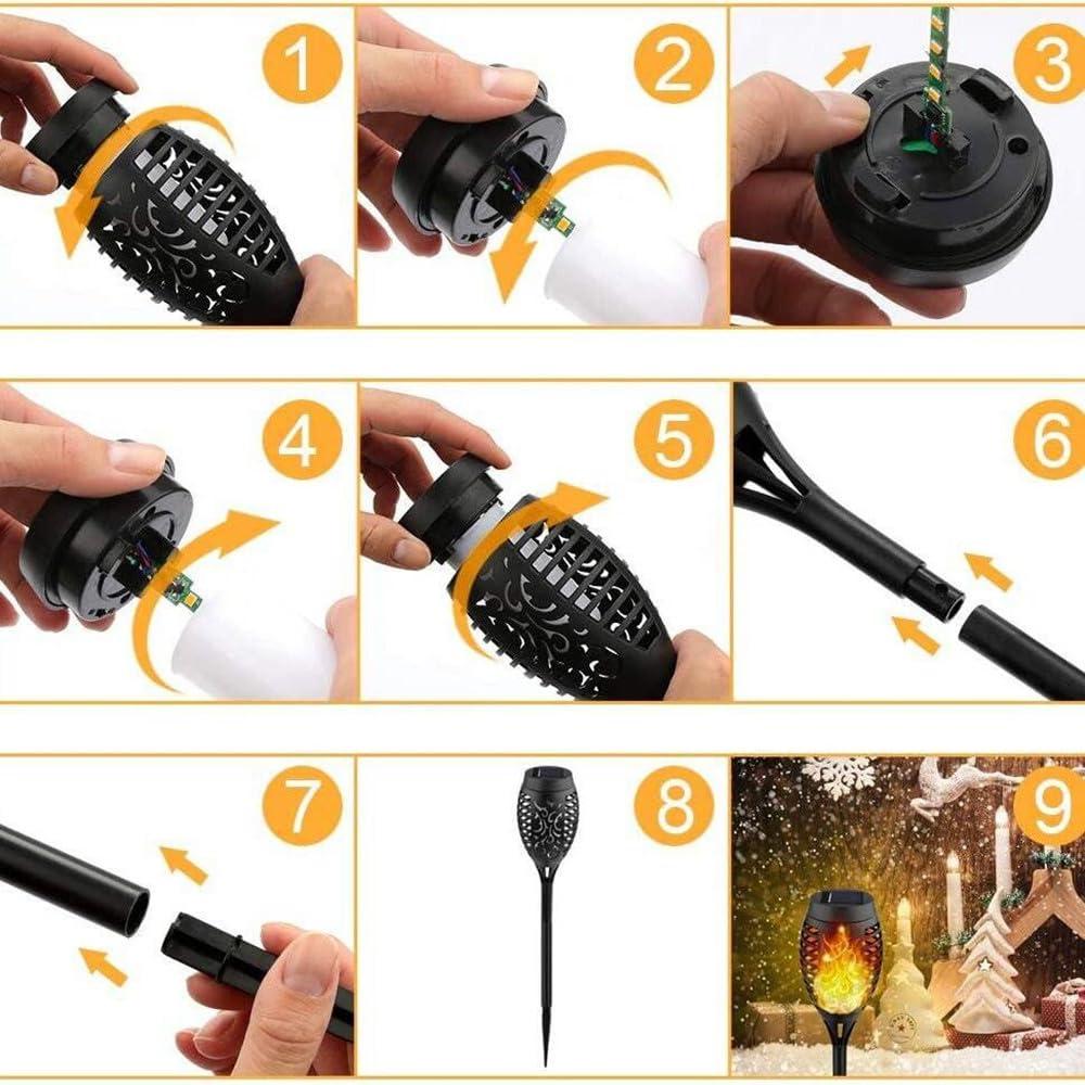 4 Pack Solar Lights Outdoor, Solar Torch Lights Outdoor Flickering Flame for Outdoor Decorations, Waterproof Garden Light Solar Powered , Torches Flame Light for Outside Yard Patio Lawn Garden Decor