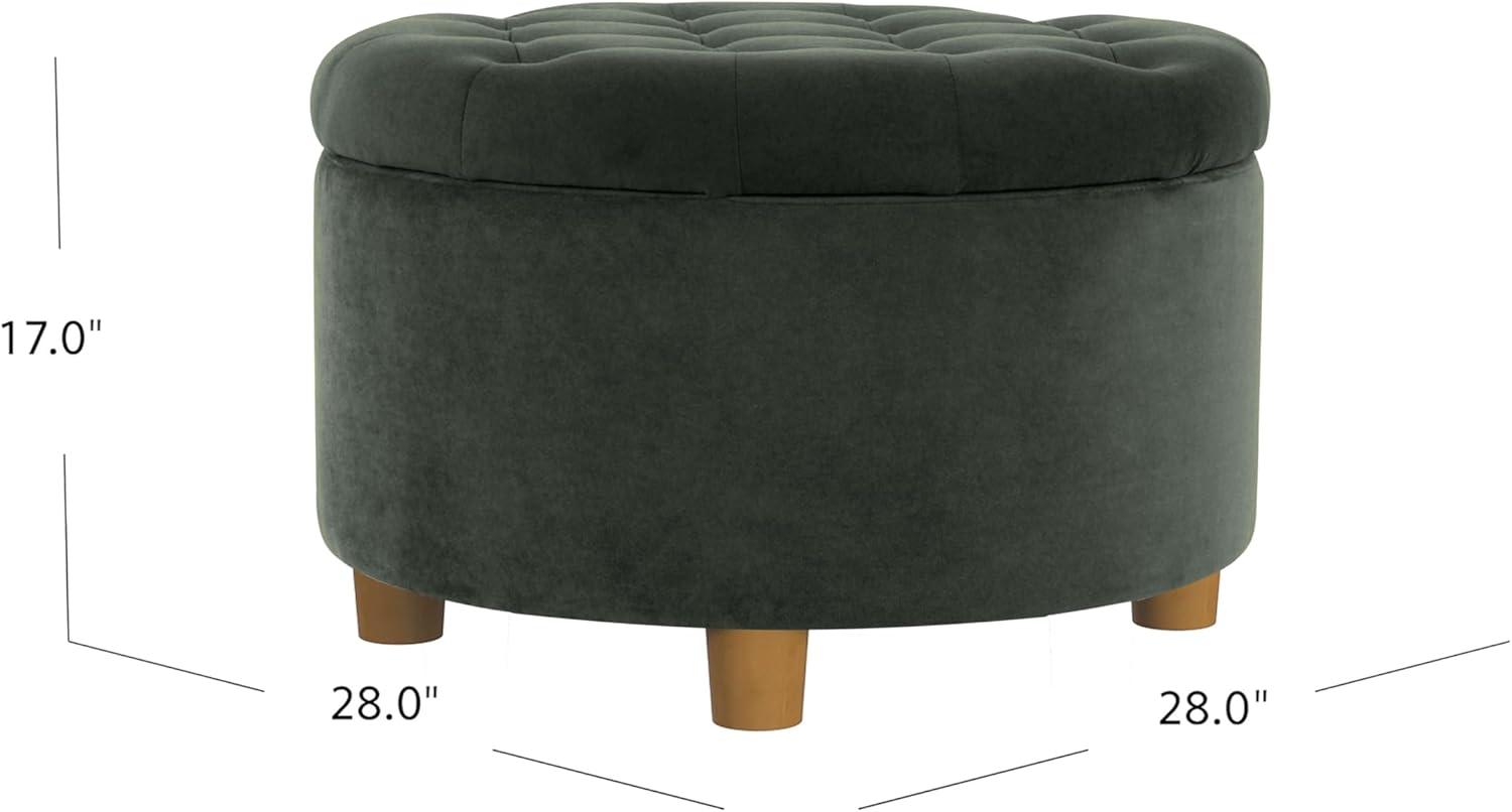 Tufted Round Storage Ottoman Velvet - HomePop