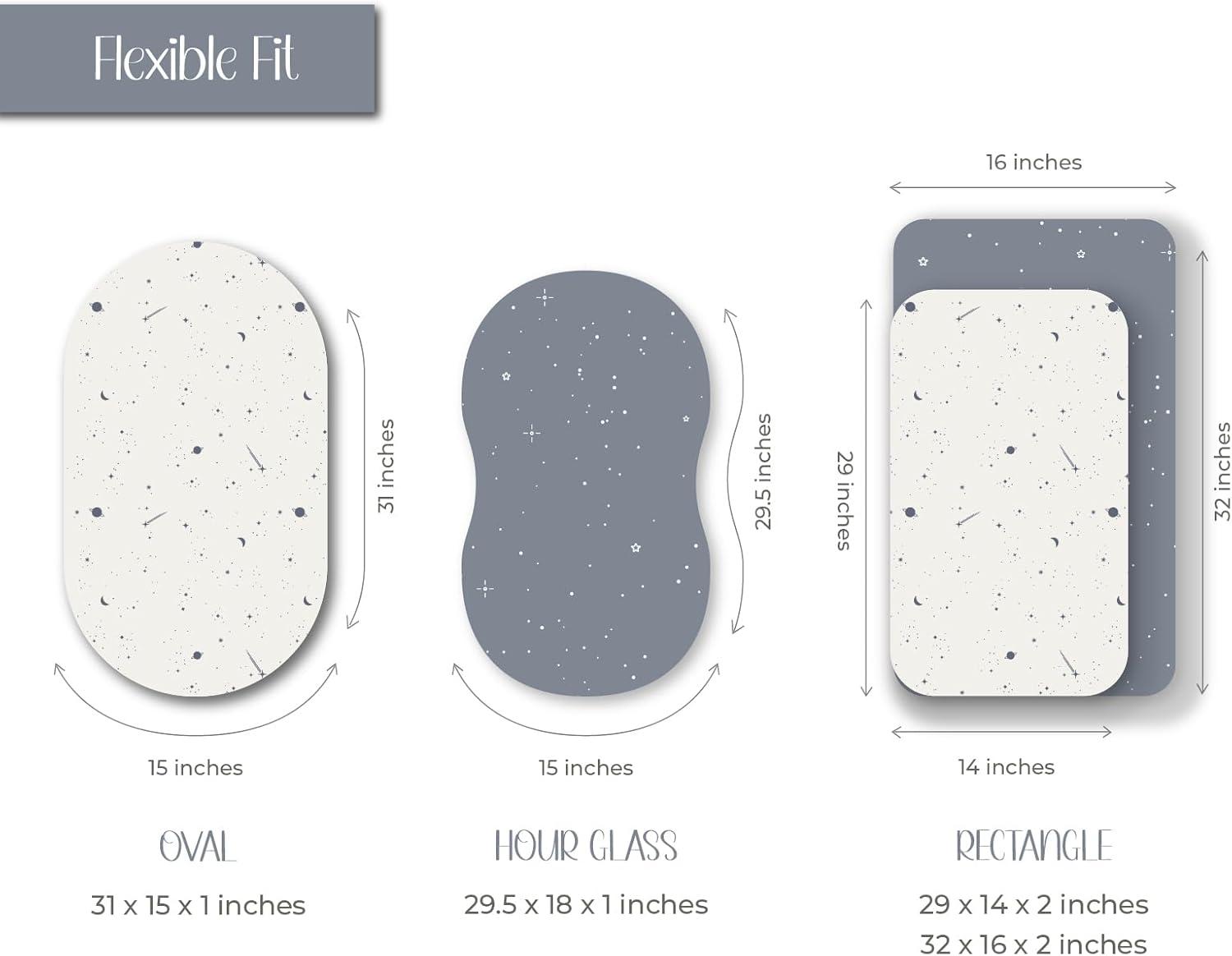 Ely's & Co. Baby Fitted Bassinet Sheet 100% Combed Jersey Cotton for Baby Boy 2 Pack