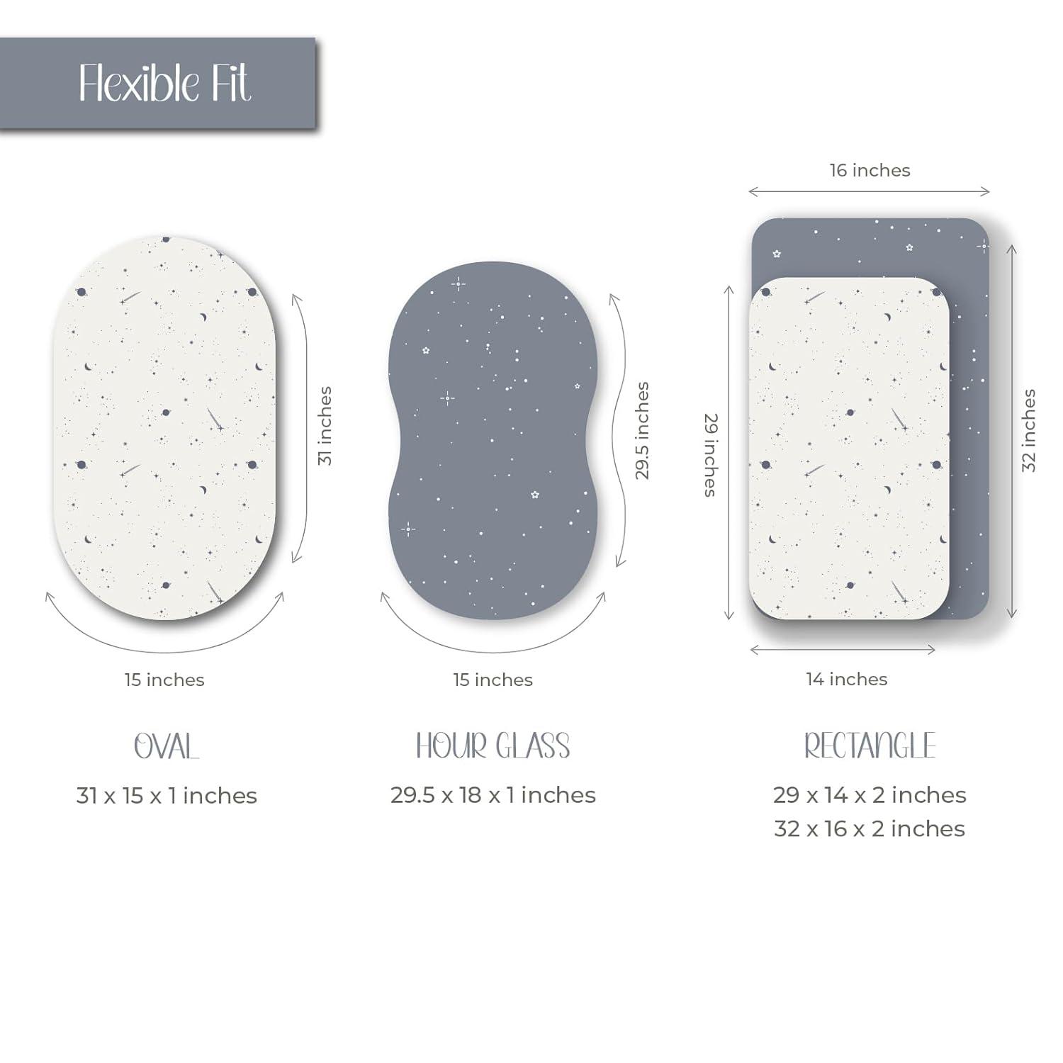 Ely's & Co. Baby Fitted Bassinet Sheet 100% Combed Jersey Cotton for Baby Boy 2 Pack