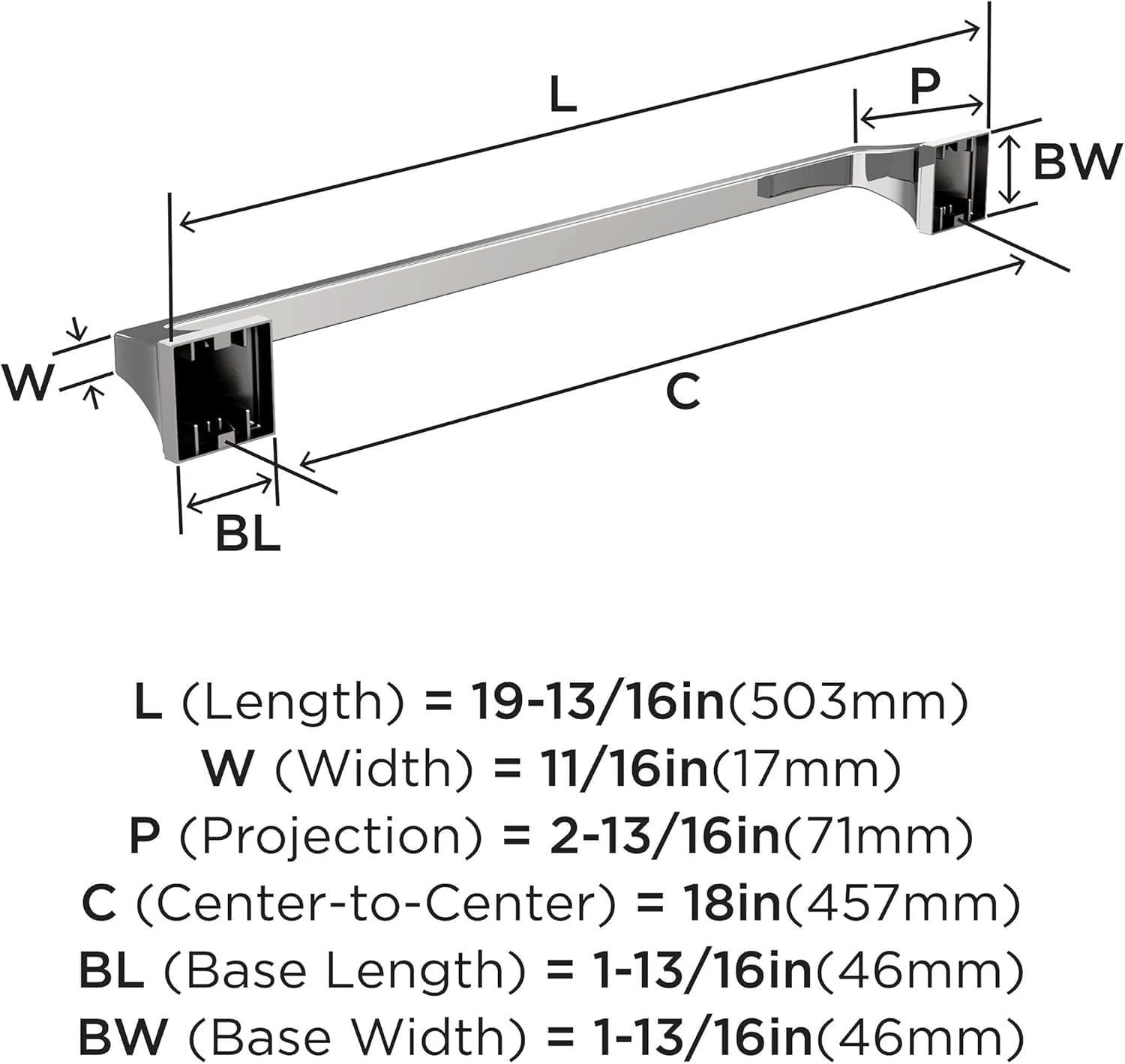 Amerock Mulholland 19.81" Wall Mounted Towel Bar BH3602326