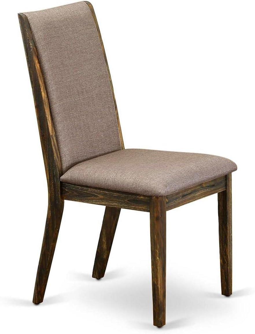 East West Furniture Lancy 39" Fabric Dining Chairs in Jacobean/Brown (Set of 2)