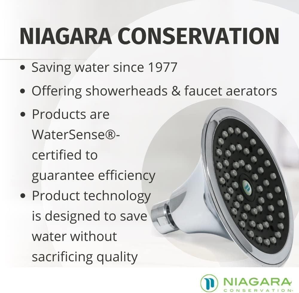 Niagara Conservation Sava Spa 1-Spray with 1.5 GPM 4.4-in. Wall Mount Adjustable Fixed Shower Head - Chrome