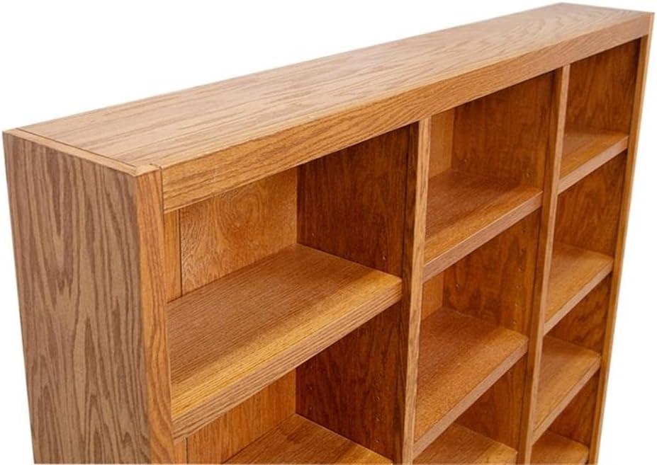 Bowery Hill 72" Tall 15-Shelf Triple Wide Wood Bookcase in Dry Oak