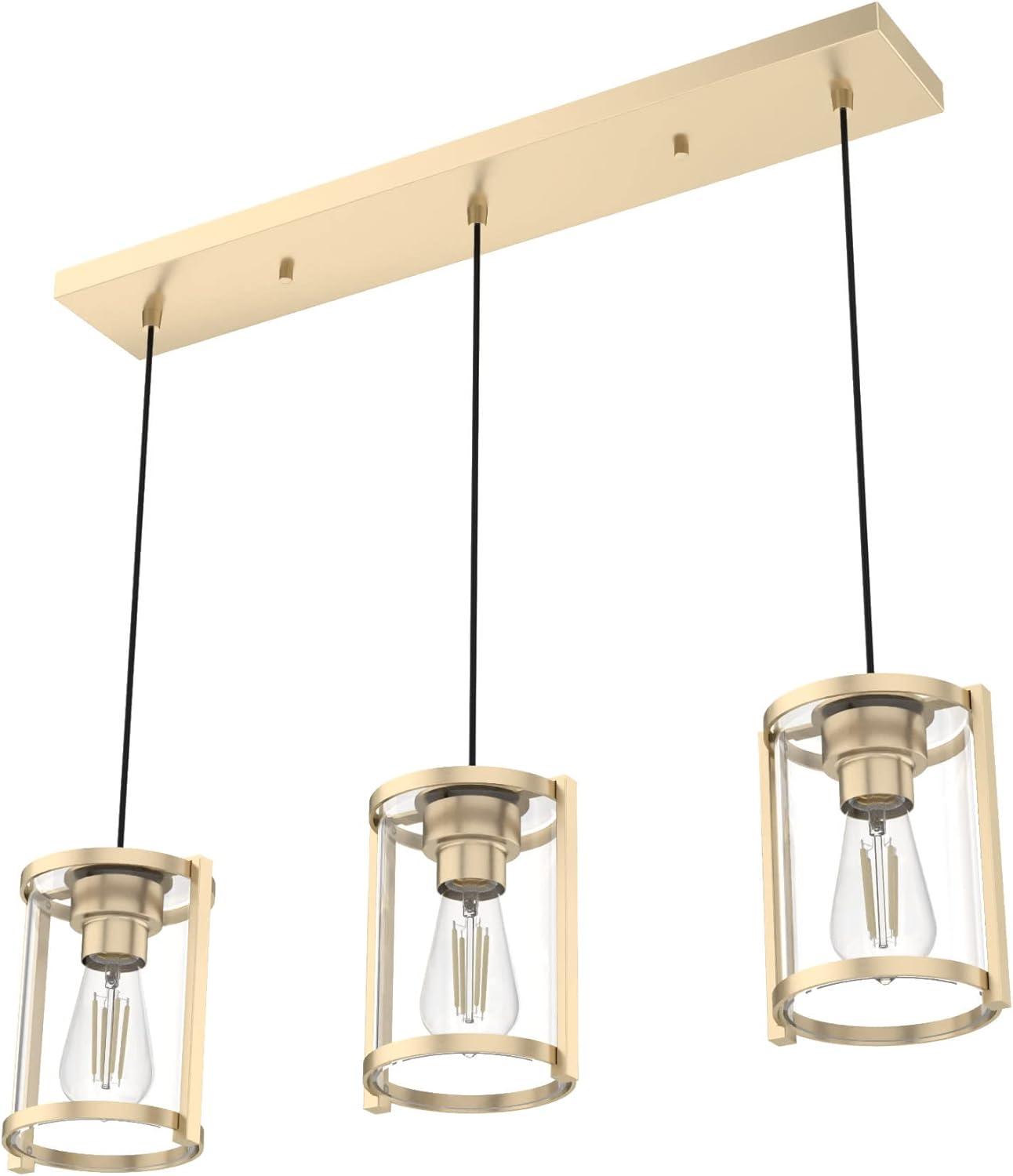 19137-Hunter Fans-Astwood 3-Light Cluster Linear Pendant In Farmhouse Style-10 Inches Tall and 9 Inches Wide-Matte Black Finish