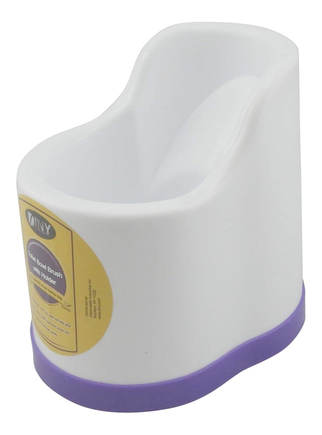 Dependable Industries Toilet Bowl Brush with Rim Cleaner and Holder Set - Toilet Bowl Cleaning System with Scrubbing Wand, Under Rim Lip Brush and Storage Caddy for Bathroom