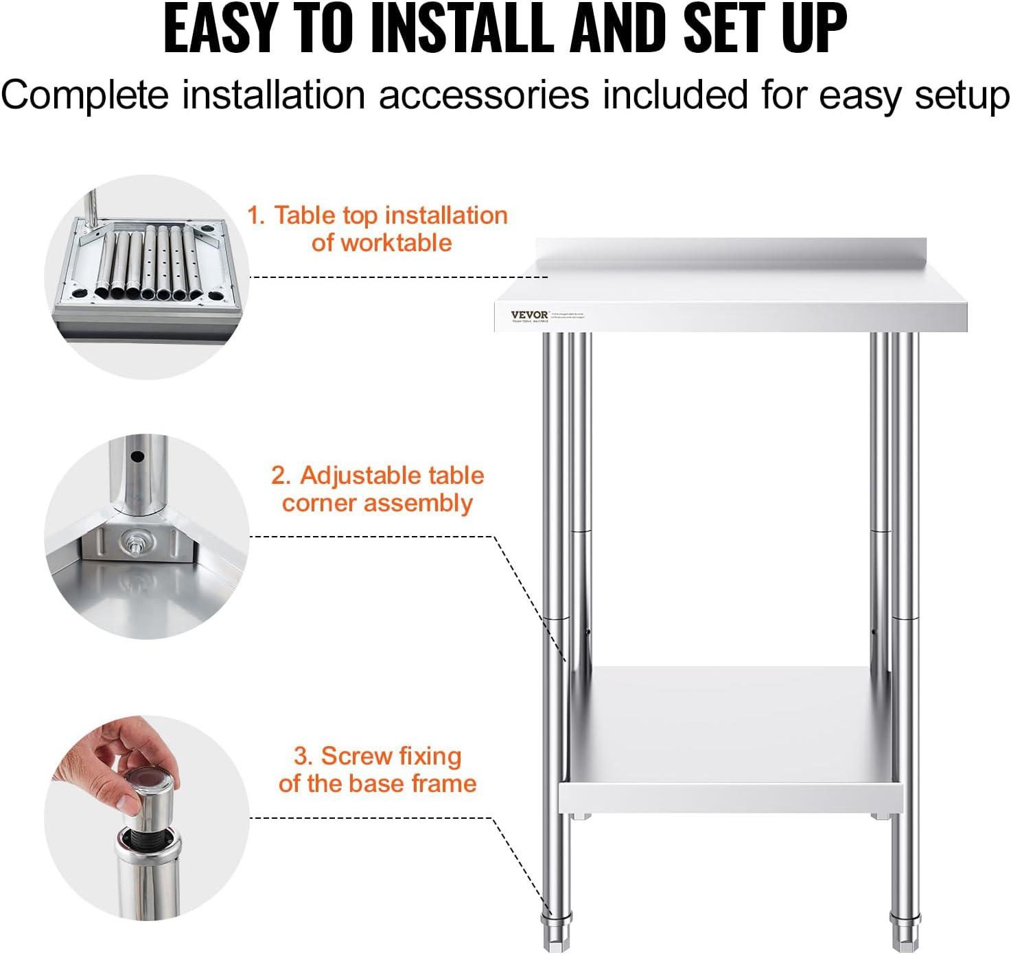 Wrought Studio™ Wrought Studio™ Stainless Steel 24'' L x 24'' W x 36'' H Work Table