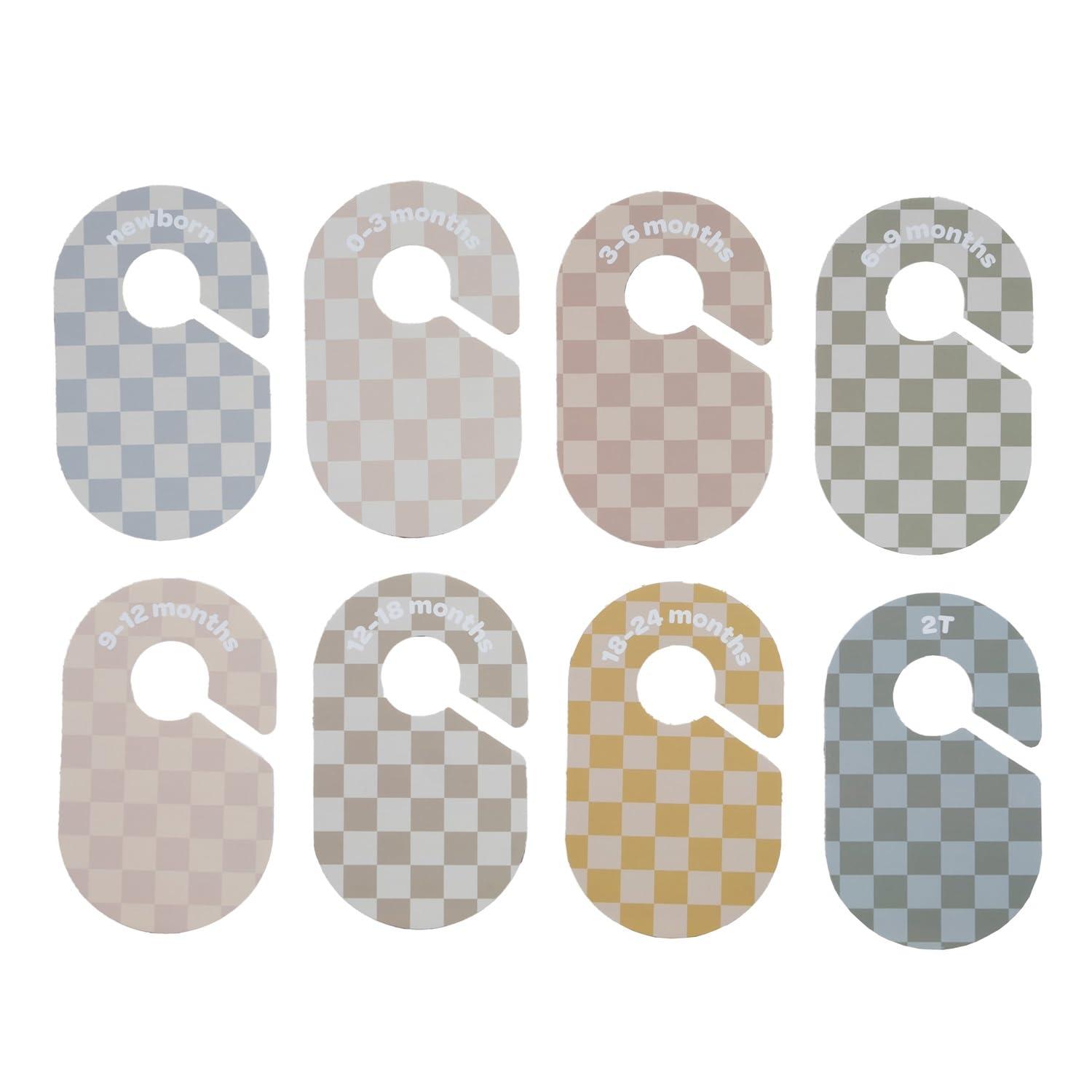 3 Sprouts 3 Sprouts Baby Closet Dividers (Newborn To 24 Months) – Pack Of 8 - Checkerboard