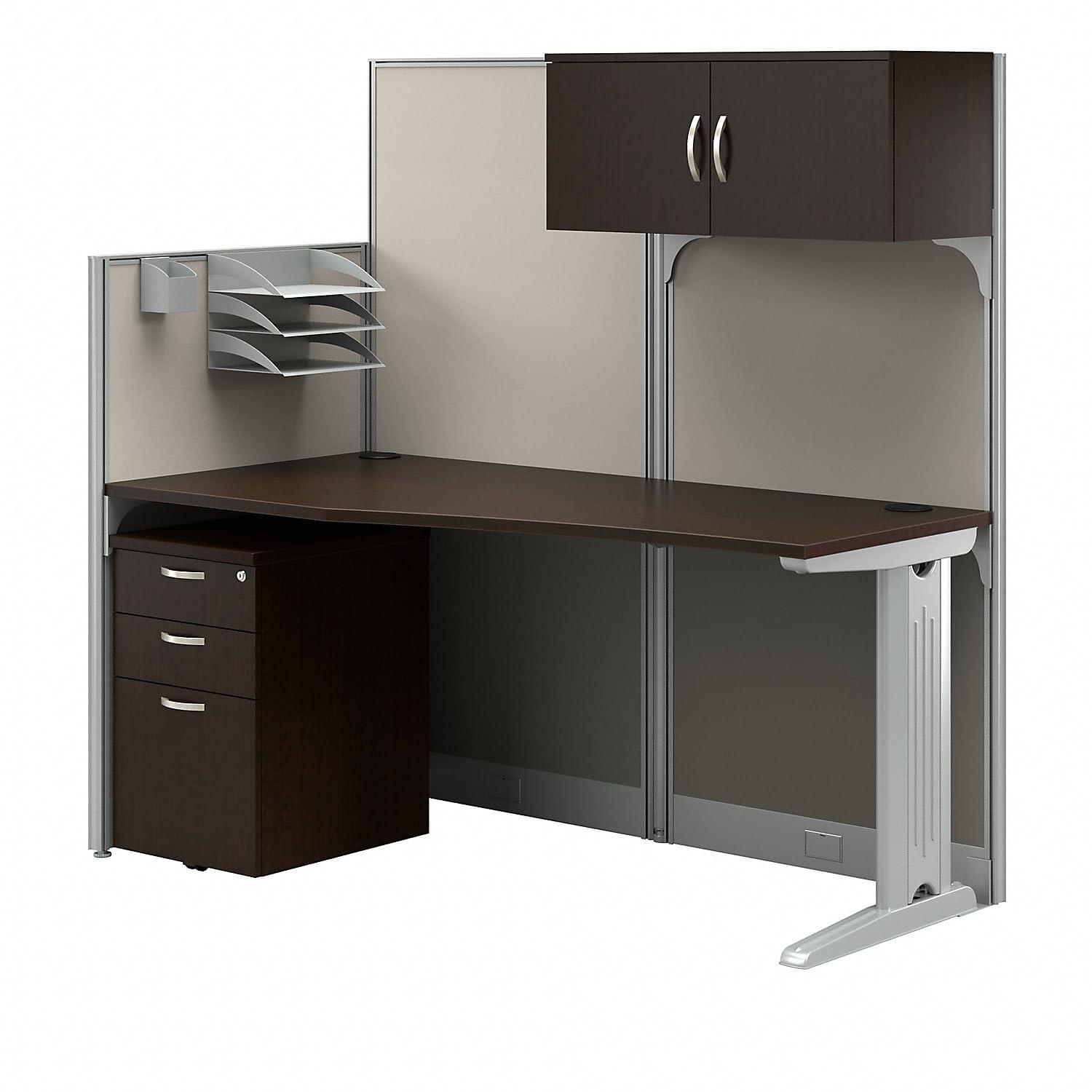 Bush Business Furniture Office In An Hour Rectangle 1 Person Cubicle with Cable Management