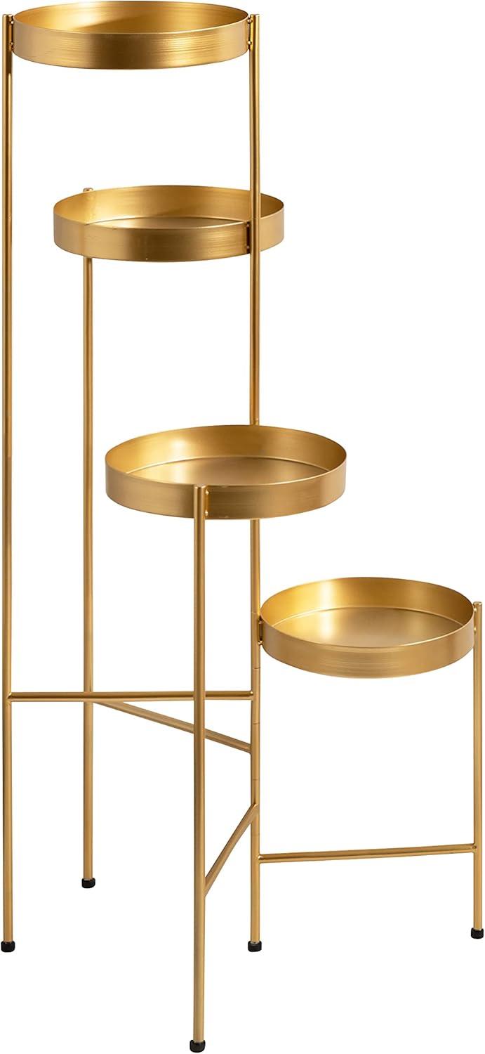 Kate and Laurel Finn Plant Stand, 10x11x44, Gold