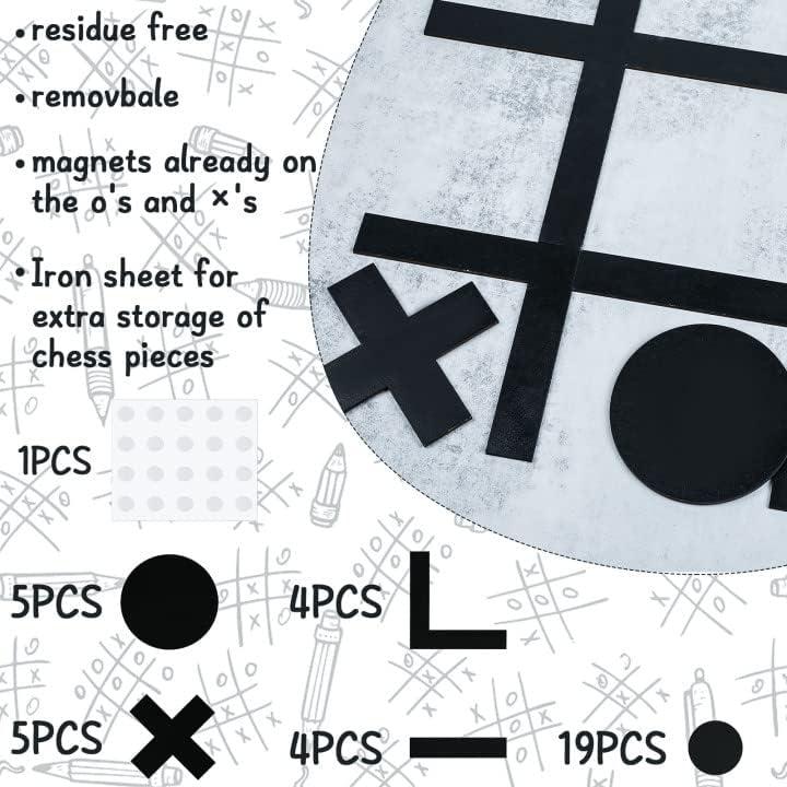 Wood Magnetic Tic Tac Toe Wall-Mount Game Fun Tic