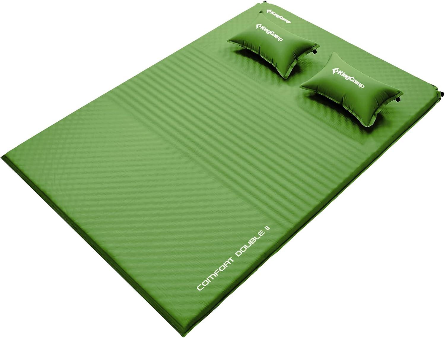 KingCamp Green Double Self-Inflating Camping Sleeping Pad with Pillows