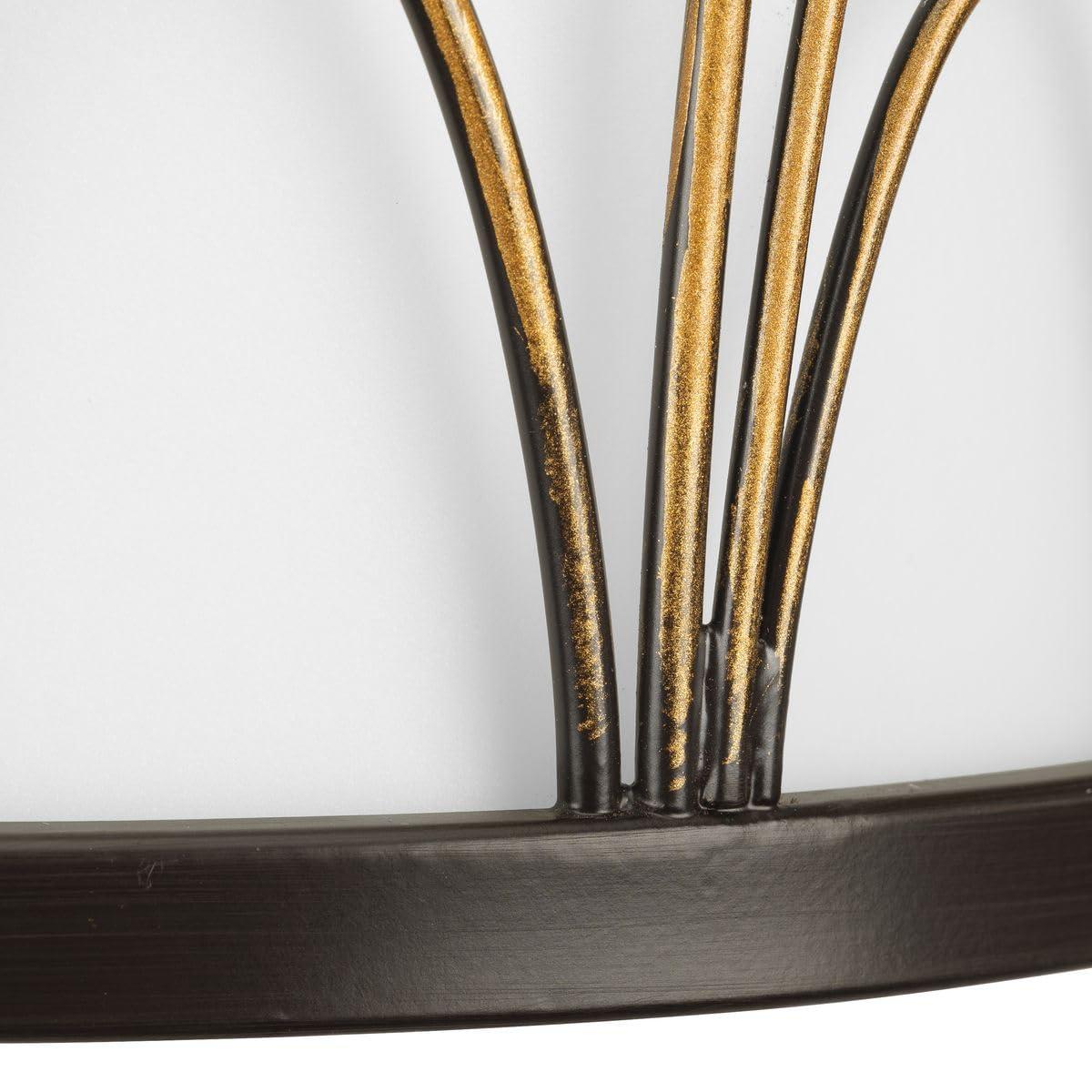Progress Lighting Cirrine 1-Light Wall Sconce, Antique Bronze, Etched White Glass
