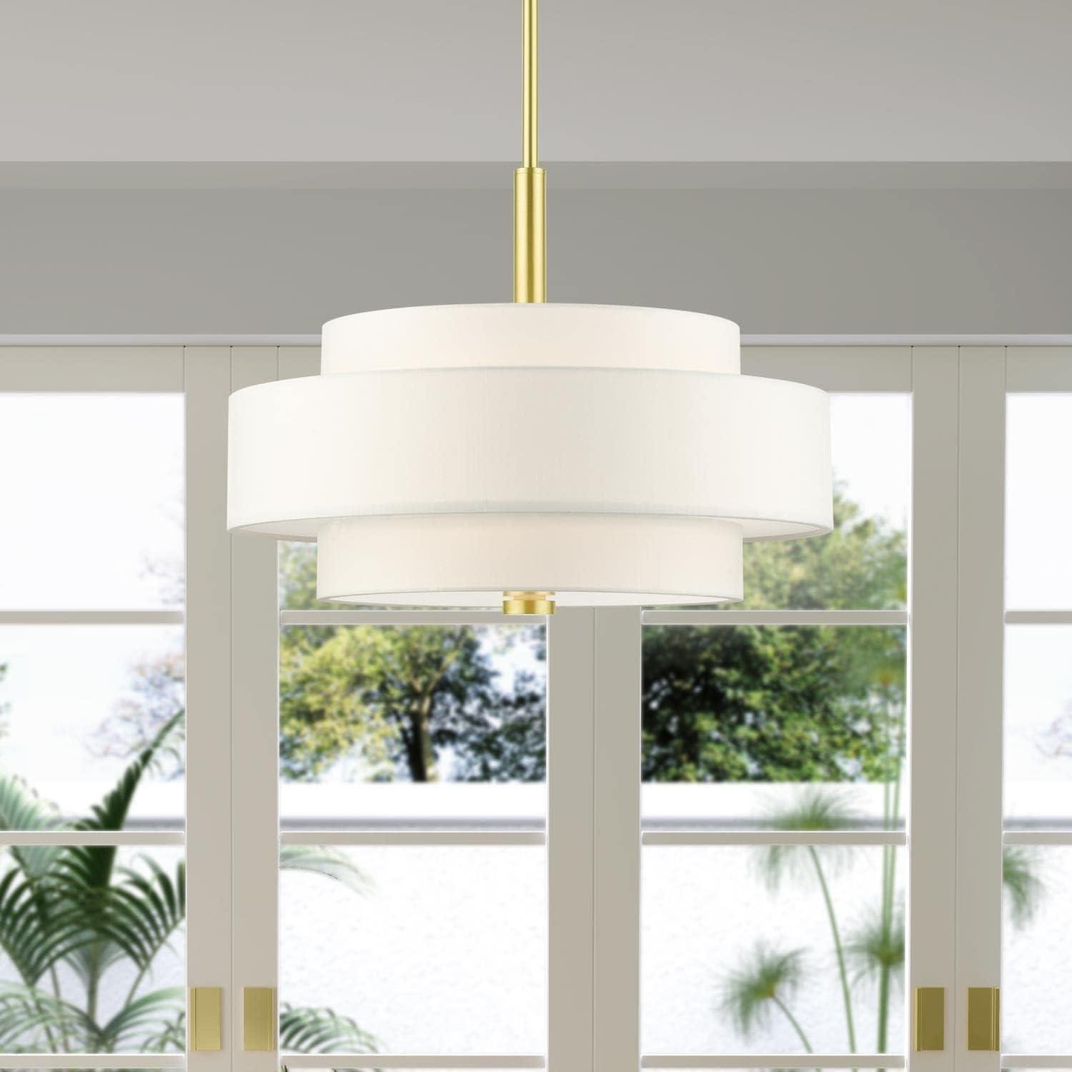 Livex Lighting Meridian 4 - Light Chandelier in  Satin Brass