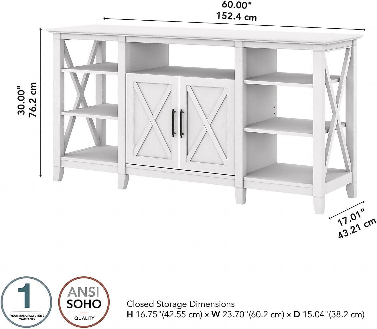 Key West Tall TV Stand for 65 Inch TV in Pure White Oak - Engineered Wood