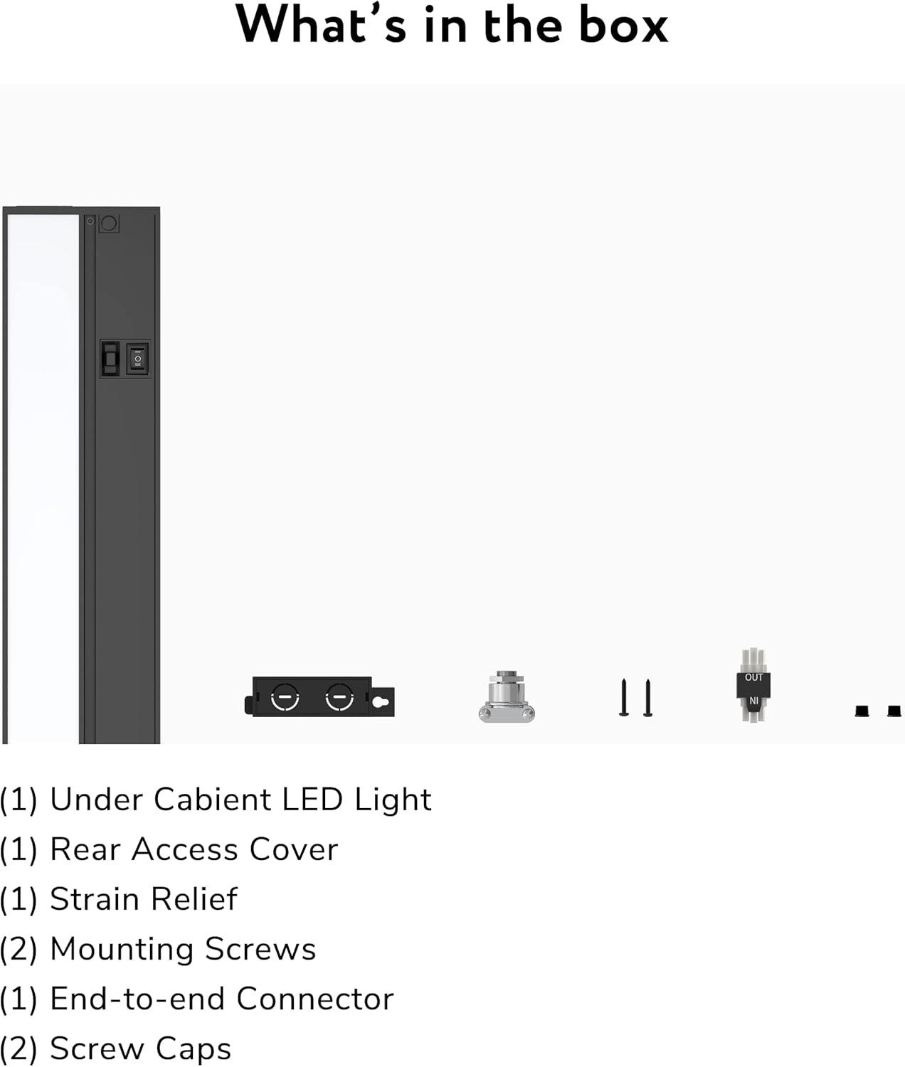 LAGOM 12" Direct Wire Dimmable LED Under Cabinet Lights, Selectable 2700K/4000K/5000K