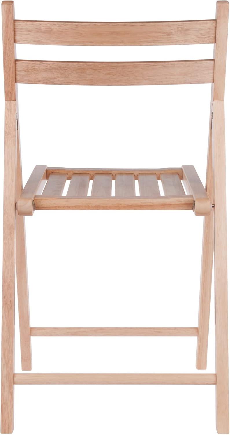 Natural Finish Armless Folding Wood Chair Set of 4