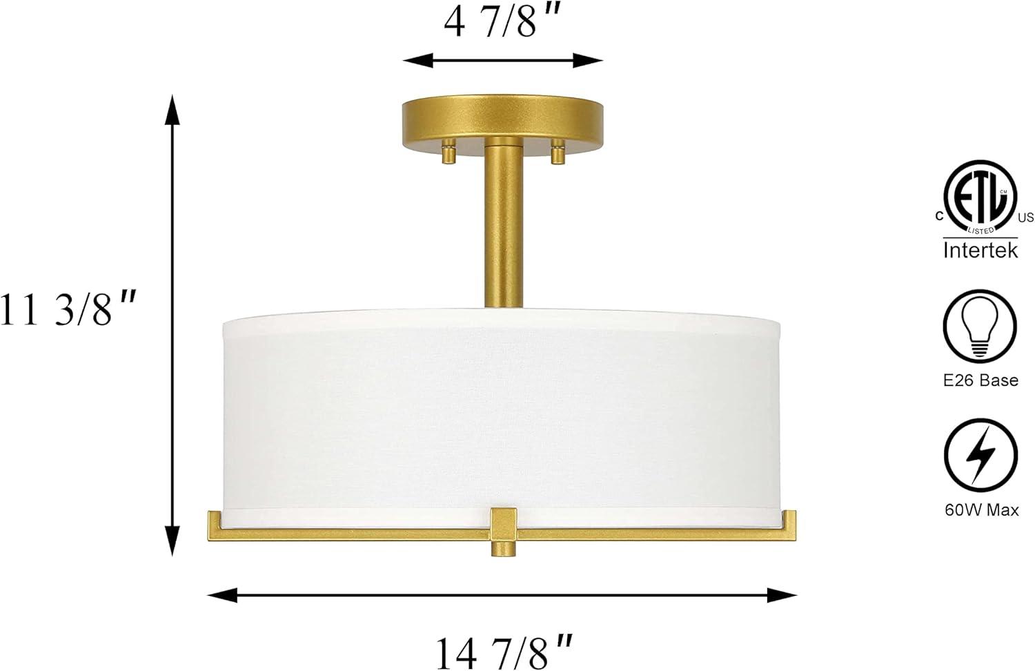 Fabric Semi Flush Mount